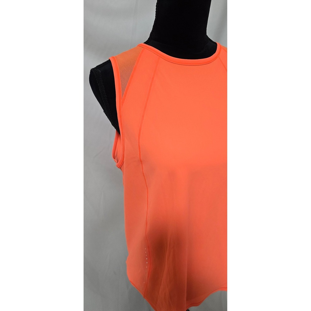 Lululemon women 10 sculpt tank top neon orange HIOR mesh reflective workout - Picture 3 of 8